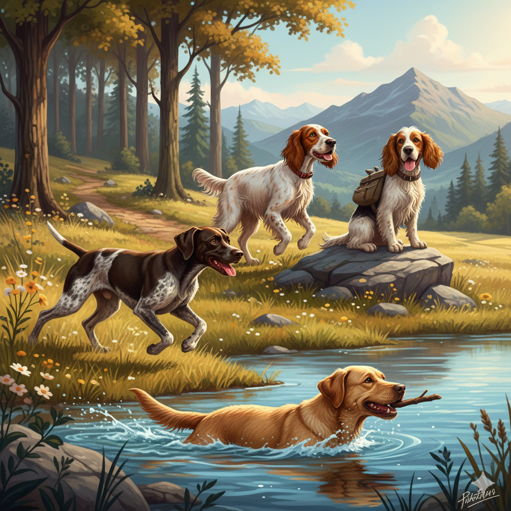 Dog breeds with different exercise needs