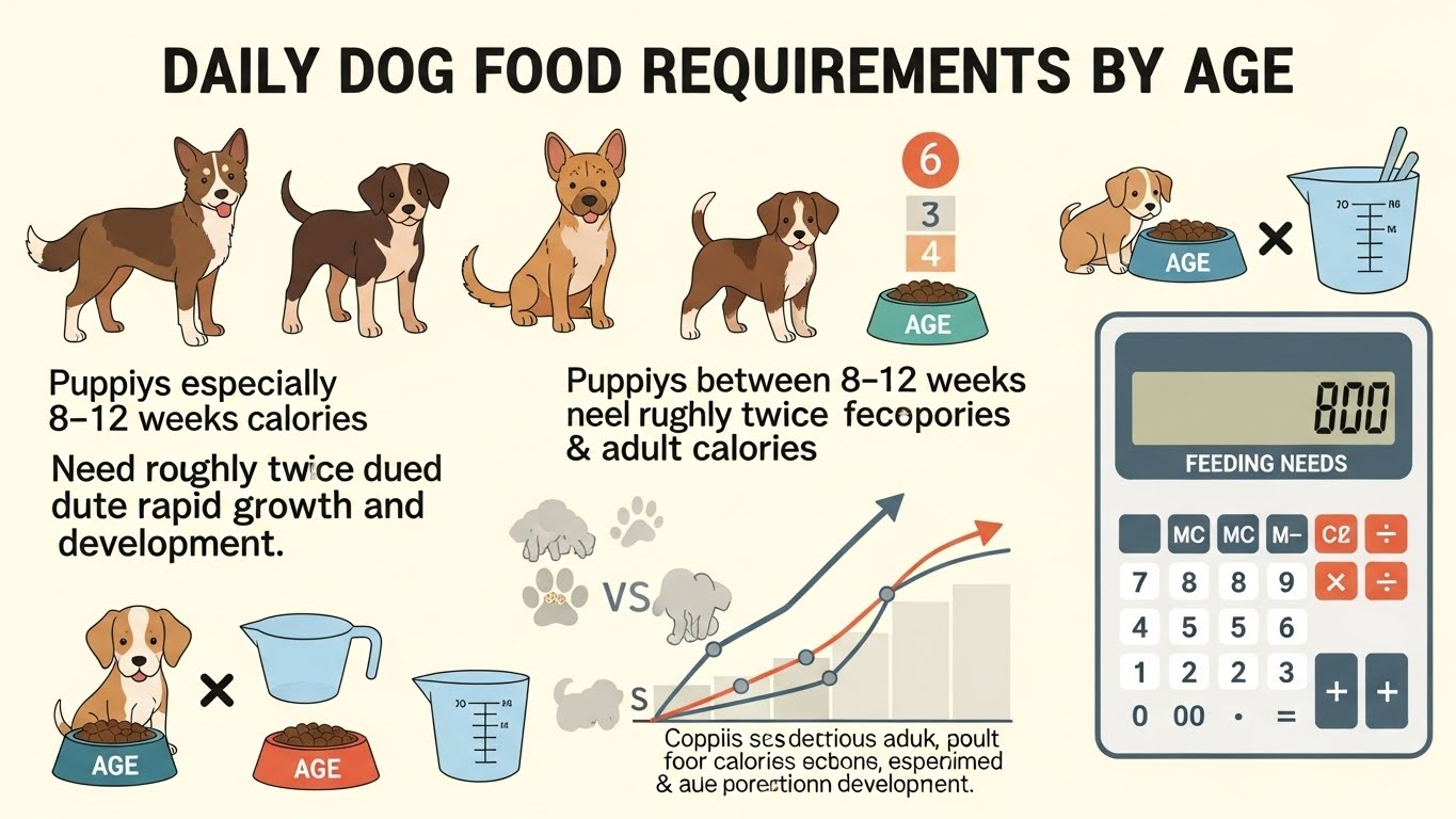 Age requirements for daily dog food intake