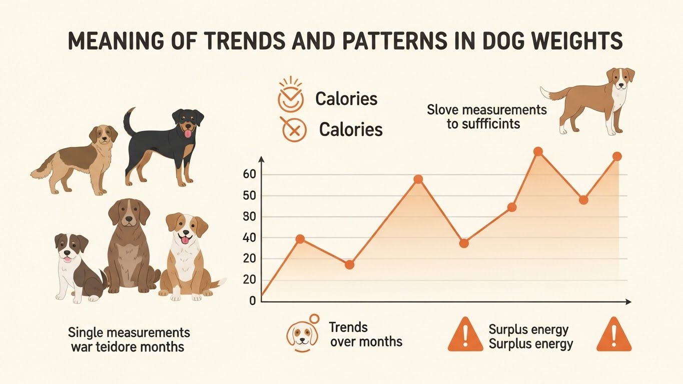 Weight trends and patterns visualization for dog health monitoring